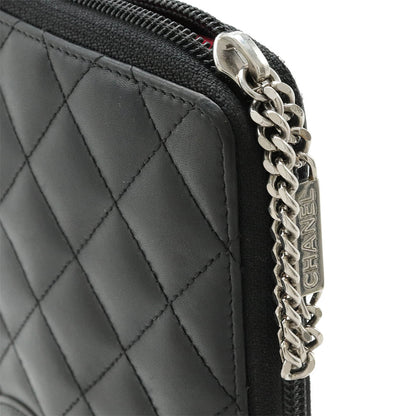 Chanel Cambon Line Coco Mark Leather Enamel Long Wallet A48660