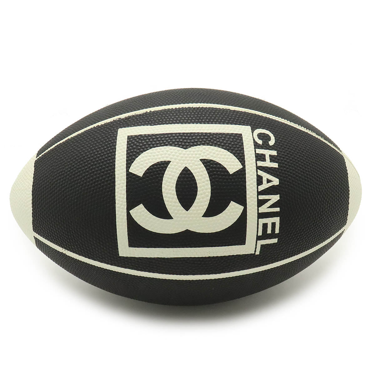 Chanel Rubber Coco Mark Rugby Ball Black White