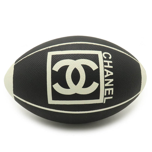 Chanel Rubber Coco Mark Rugby Ball Black White