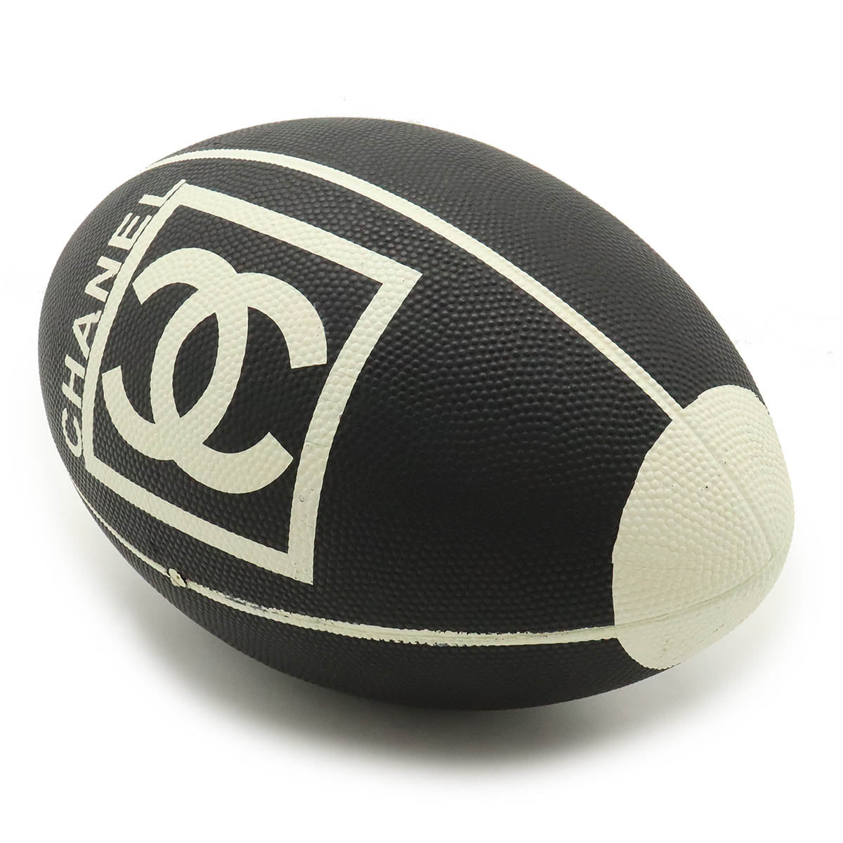 Chanel Rubber Coco Mark Rugby Ball Black White