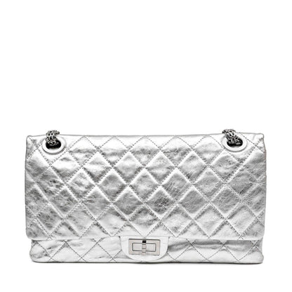 Chanel Metallic Silver Maxi Classic Reissue 2.55