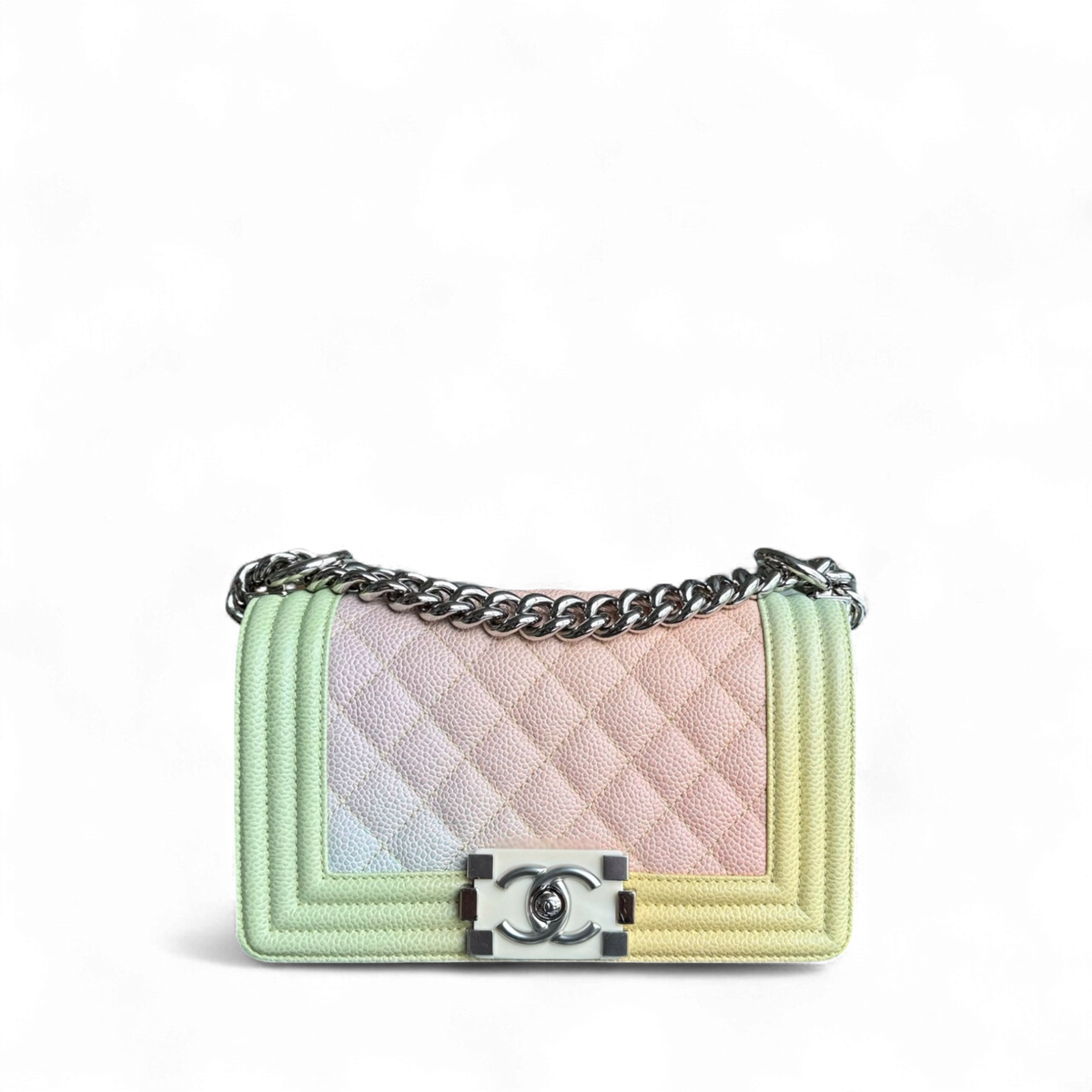 Chanel Boy Small - Caviar 20CM Quilted Raibow Limited Edition Series 25