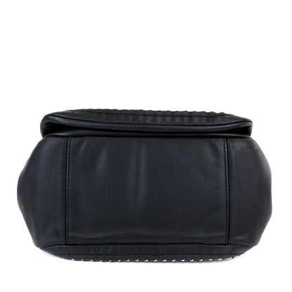 Chanel Black Lambskin Flap Bag with All Around Silver Chain