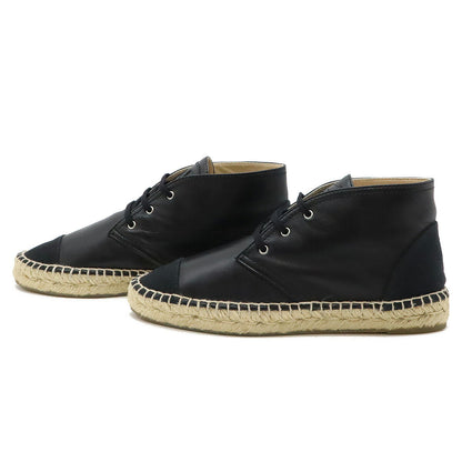 Chanel Leather Canvas Coco Mark Espadrille Chukka Boots Shoes