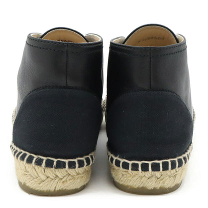 Chanel Leather Canvas Coco Mark Espadrille Chukka Boots Shoes