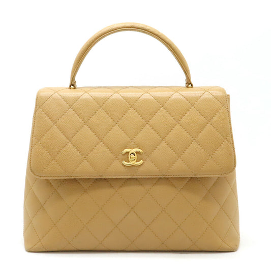 Chanel Caviar Skin Matelasse Coco Mark Handbag A12397