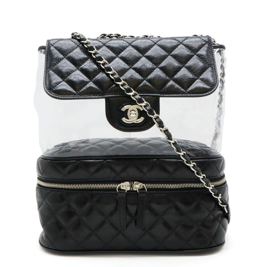 Chanel Leather/Vinyl Matelasse Coco Mark Shoulder Bag A57826
