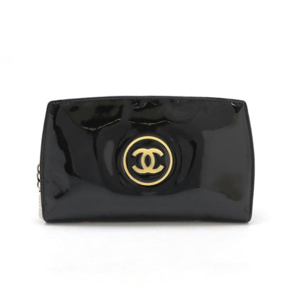 Chanel Patent Leather Make Up Coco Mark Long Wallet A47663