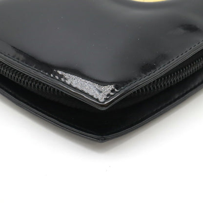 Chanel Patent Leather Make Up Coco Mark Long Wallet A47663