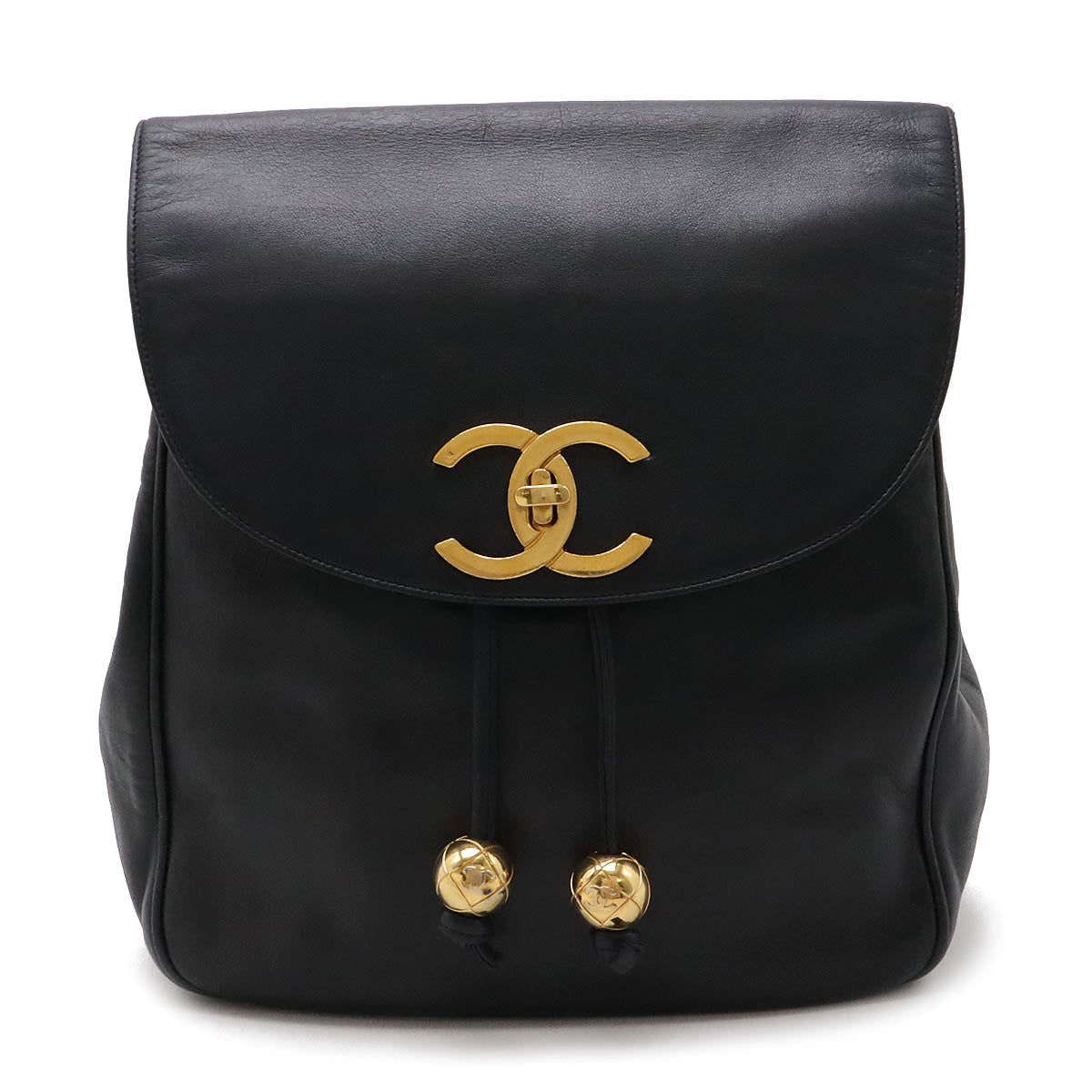 Chanel Calfskin Coco Mark Chain Backpack Black/Navy