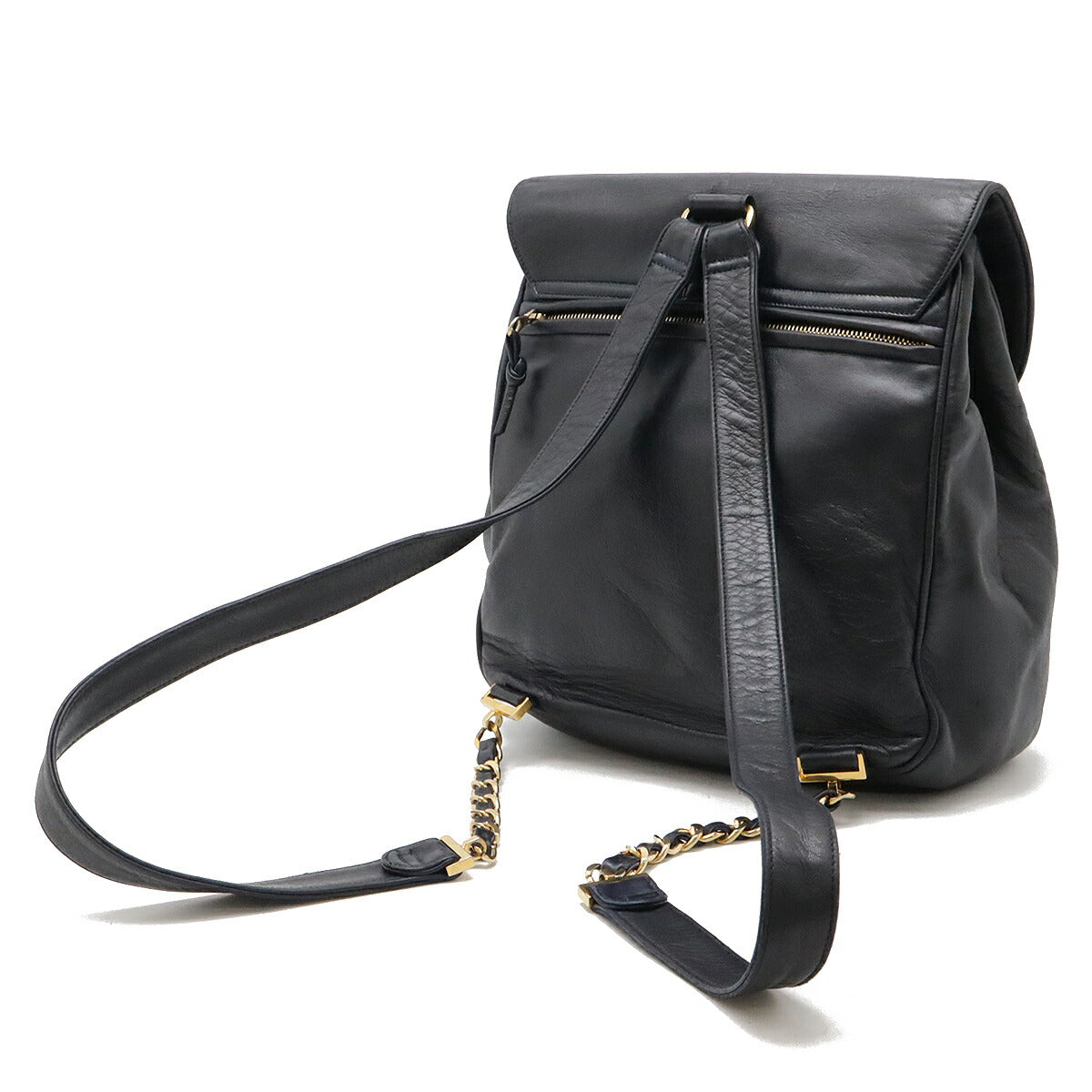 Chanel Calfskin Coco Mark Chain Backpack Black/Navy
