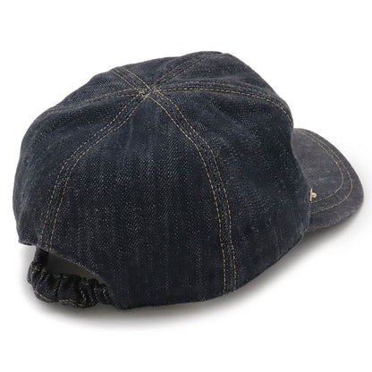 Chanel Denim Coco Mark Cap Denim Blue Gold Stitch
