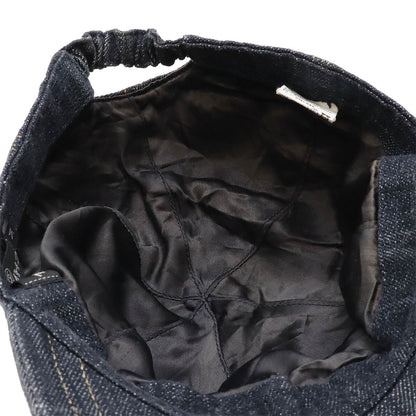 Chanel Denim Coco Mark Cap Denim Blue Gold Stitch