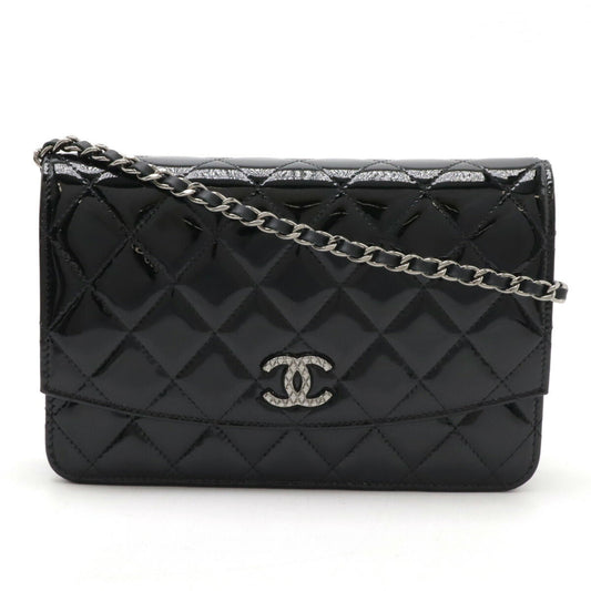 Chanel Brilliant Matelassé Patent Leather Chain Wallet
