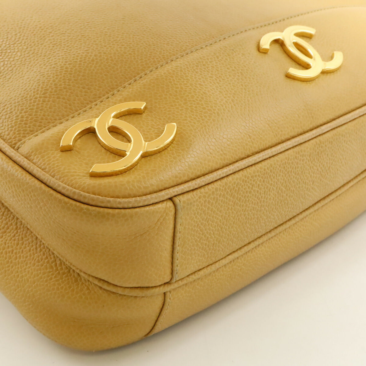 Chanel Caviar Skin Coco Mark Triple Coco 2way Shoulder Bag