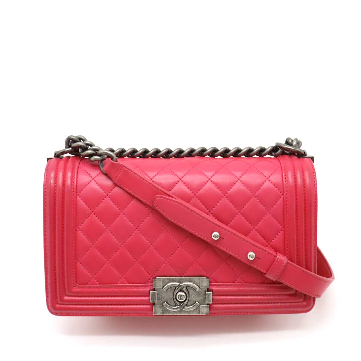 Chanel Caviar Skin Boy Chanel Chain Shoulder Bag A67086