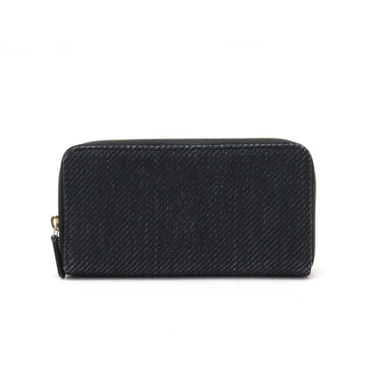 Chanel Deauville Line Straw Canvas Leather Long Wallet A80056