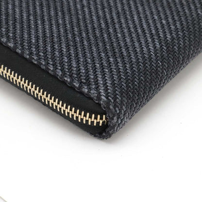 Chanel Deauville Line Straw Canvas Leather Long Wallet A80056