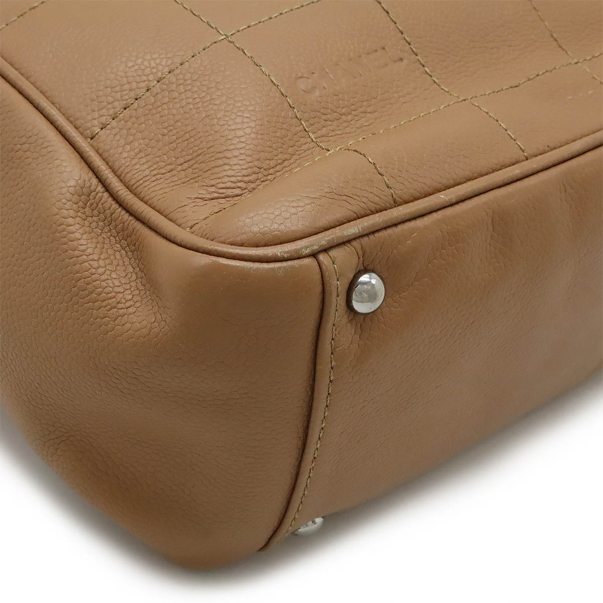 Chanel Caviar Skin Choco Bar 2way Bag Pink Beige
