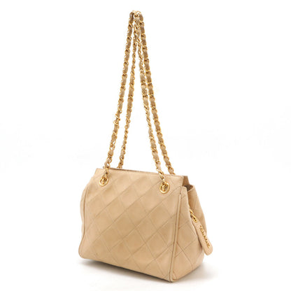Chanel Leather Coco Mark Matelasse 2way Chain Bag Beige Gold Hardware