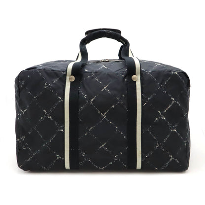 Chanel Travel Line Boston Bag Travel Bag Nylon Black/Red