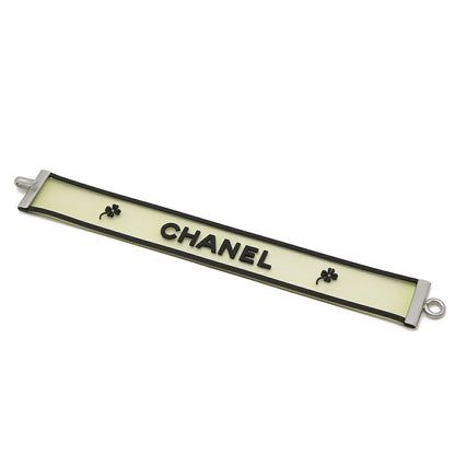 Chanel Rubber Logo Bracelet Black/Clear Silver Hardware A16344