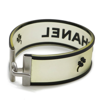 Chanel Rubber Logo Bracelet Black/Clear Silver Hardware A16344