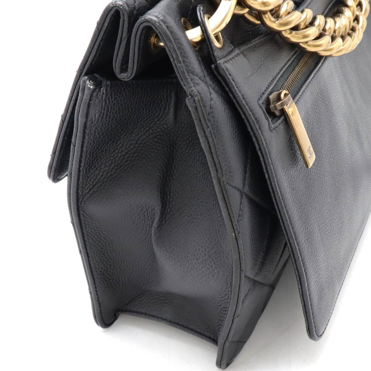 Chanel Caviar Skin Matelassé Coco Mark 2way Shoulder Bag