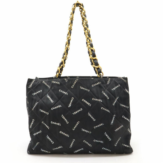 Chanel Coated Canvas Logo Chain Tote Bag Tote Bag