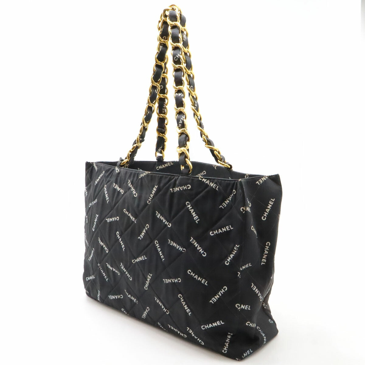 Chanel Coated Canvas Logo Chain Tote Bag Tote Bag