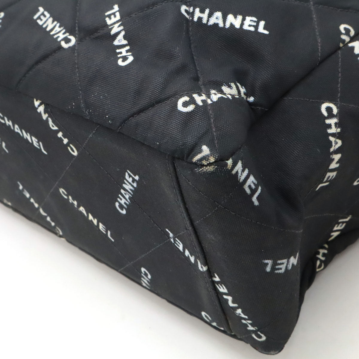Chanel Coated Canvas Logo Chain Tote Bag Tote Bag