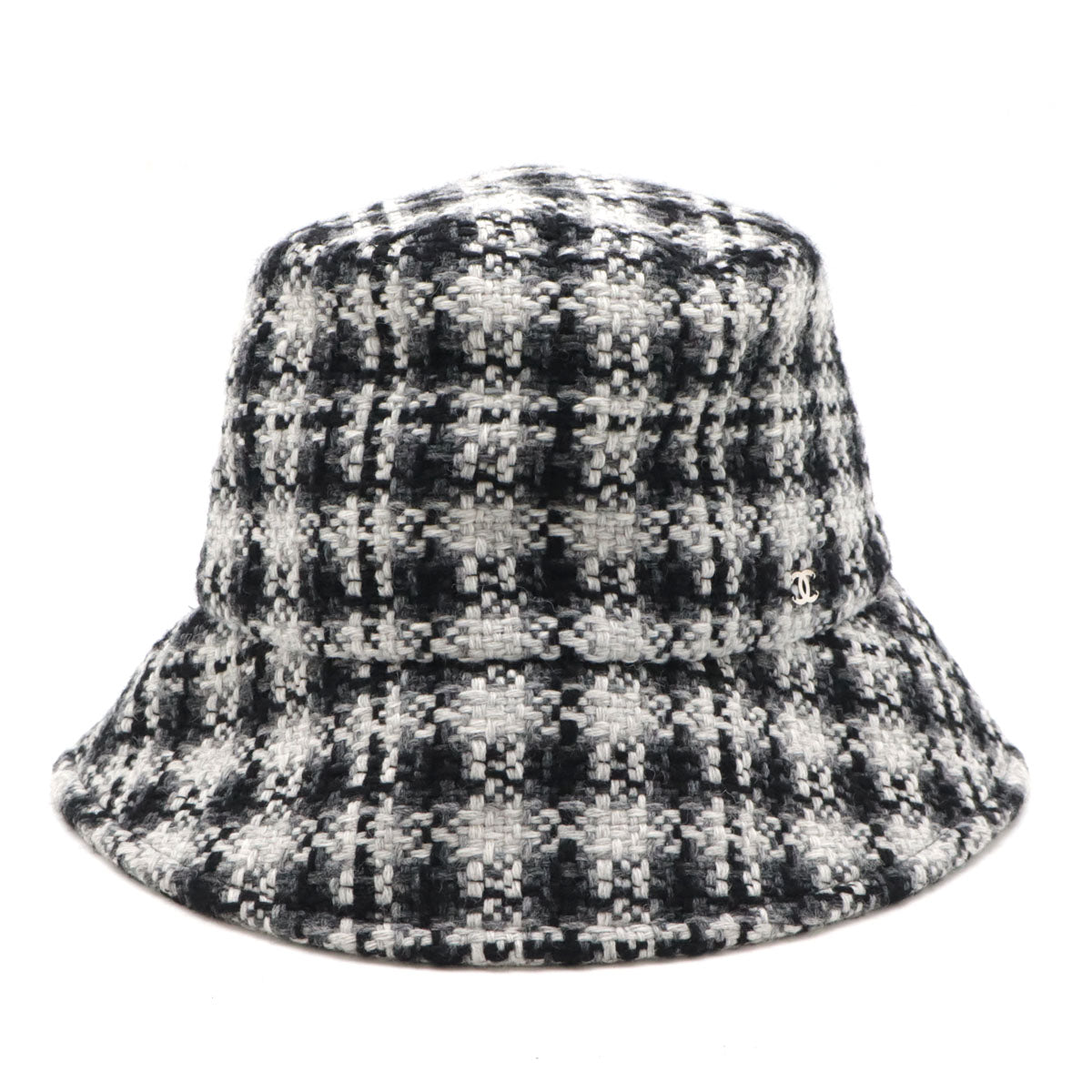Chanel Tweed Coco Mark Bucket Hat Wool Hat