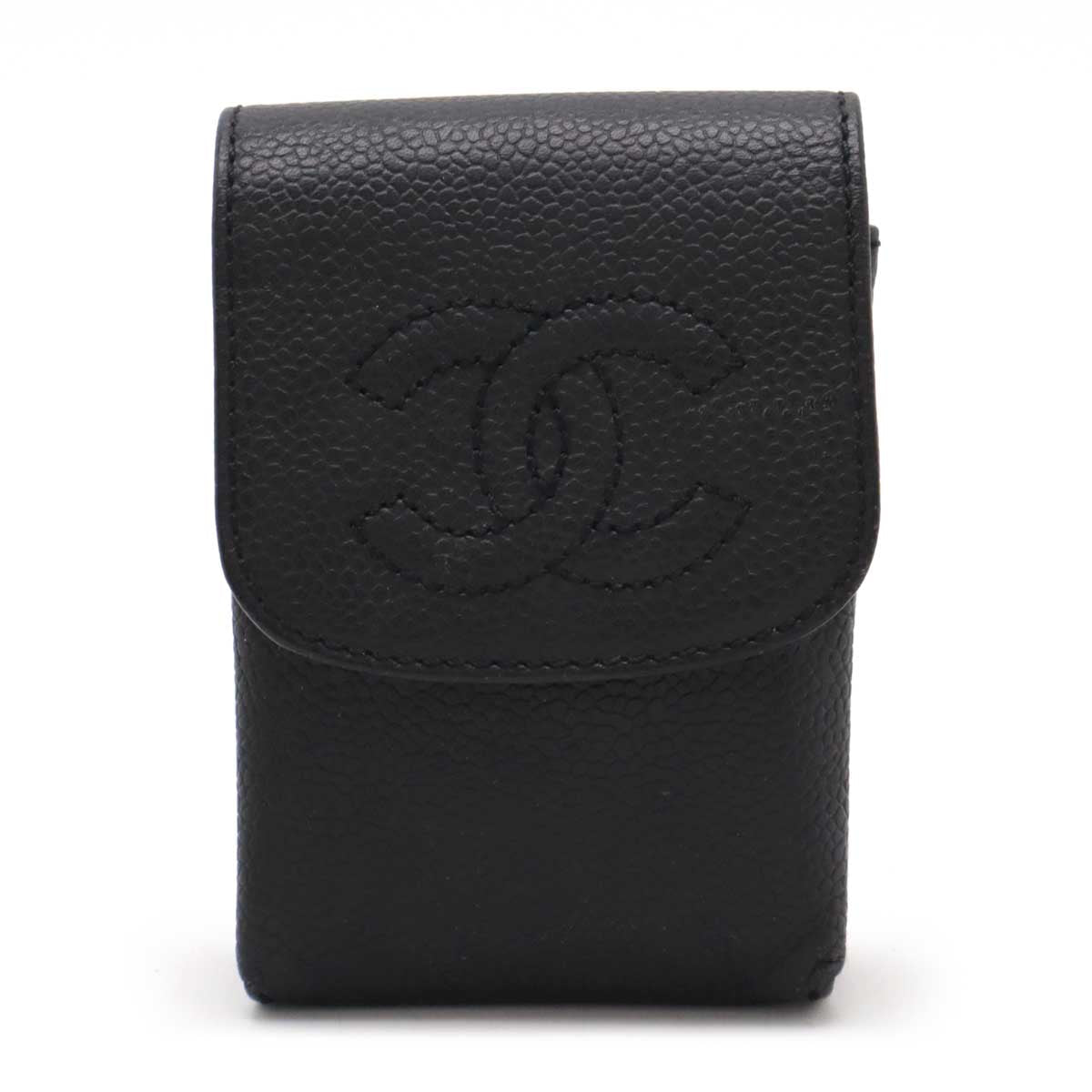 Chanel Caviar Skin Coco Mark Cigarette Case Leather A13511