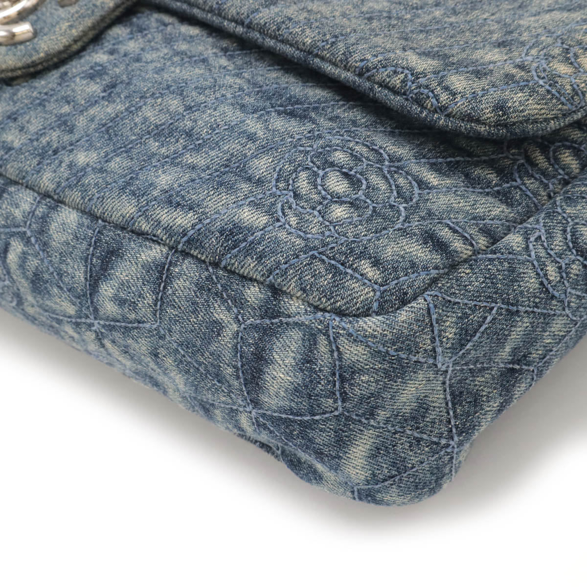 Chanel Denim Camellia Coco Mark Shoulder Bag