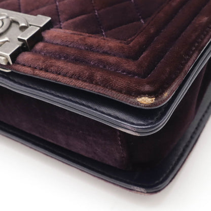 Chanel Velour Leather Boy Chanel Shoulder Bag A67085