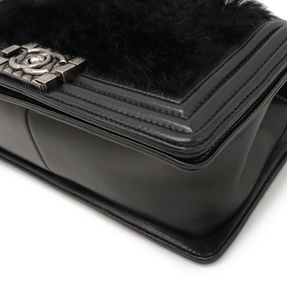 Chanel Lambskin Fur Boy Chanel Shoulder Bag