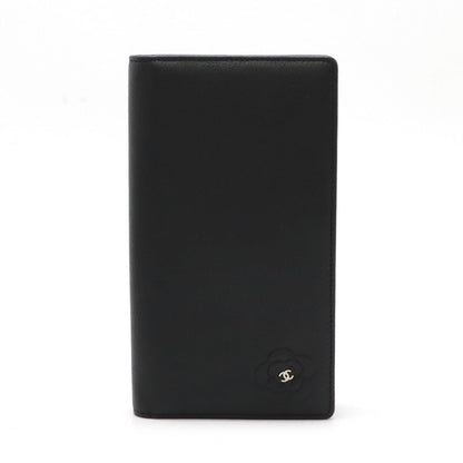 Chanel Camellia Leather Long Wallet