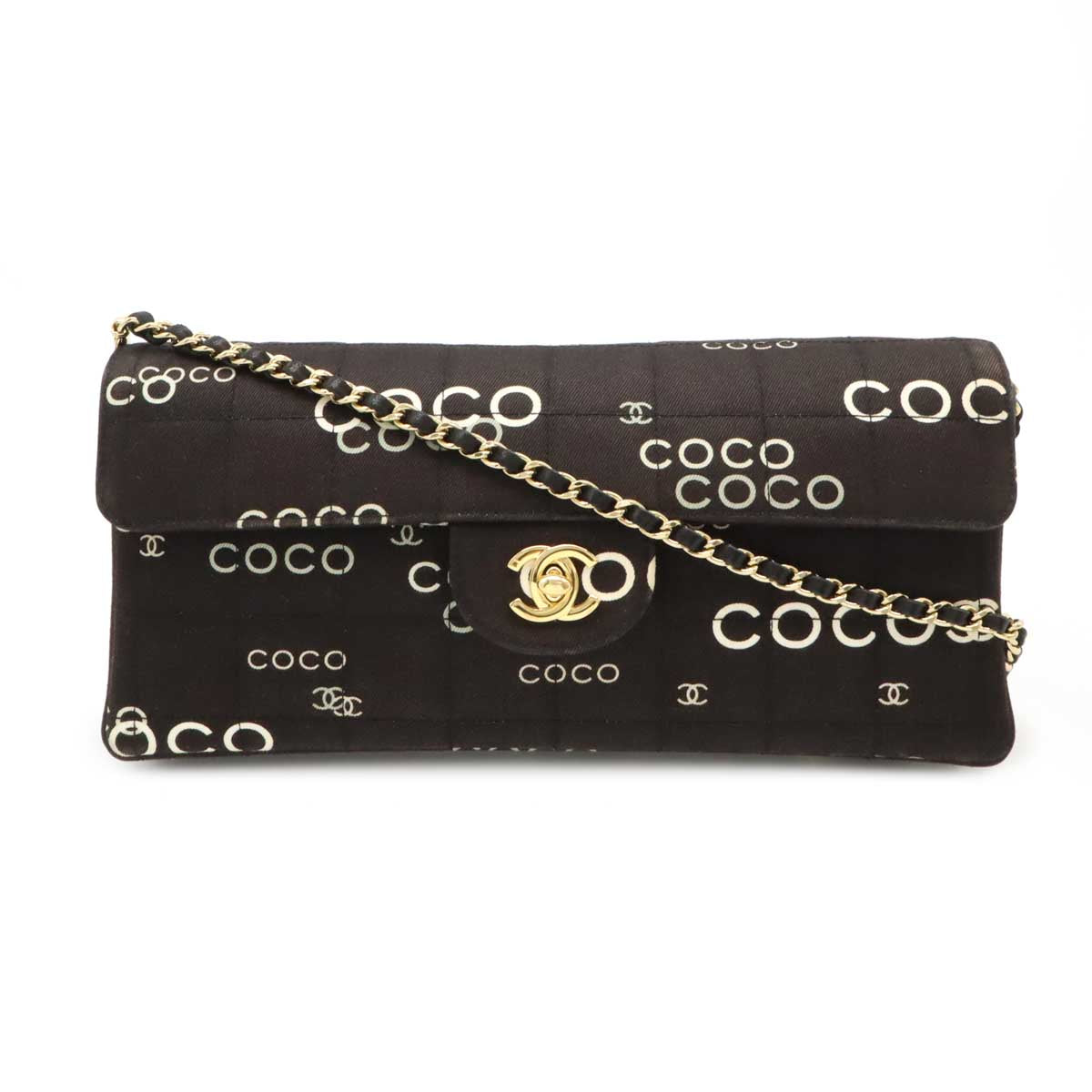 Chanel Canvas COCO Print Choco Bar Chain Shoulder Bag A15316