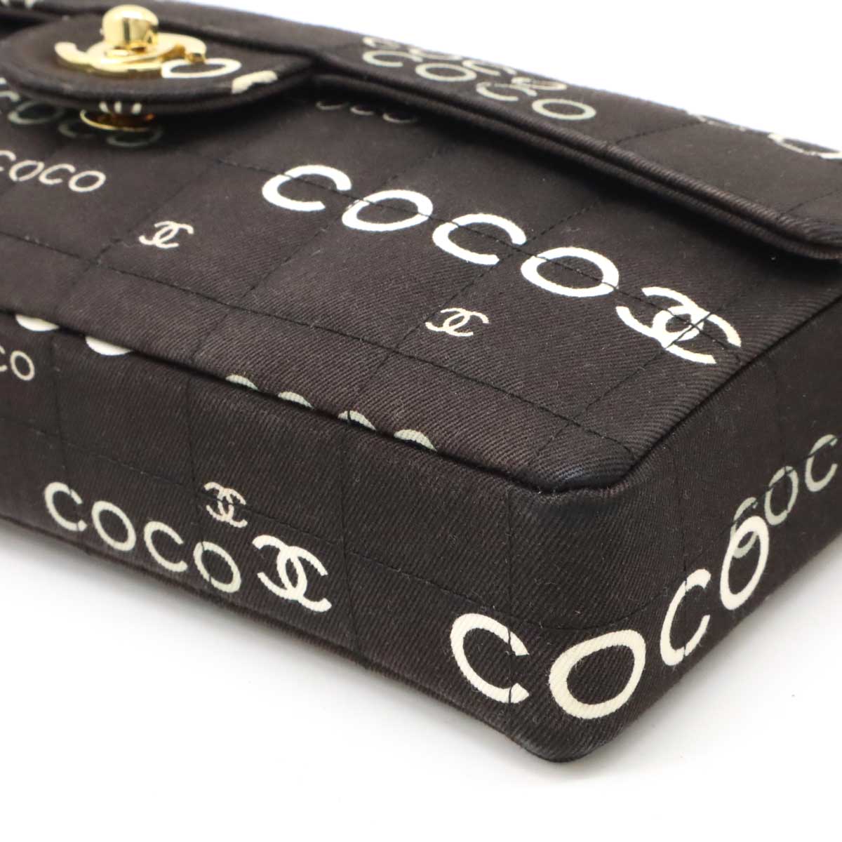 Chanel Canvas COCO Print Choco Bar Chain Shoulder Bag A15316