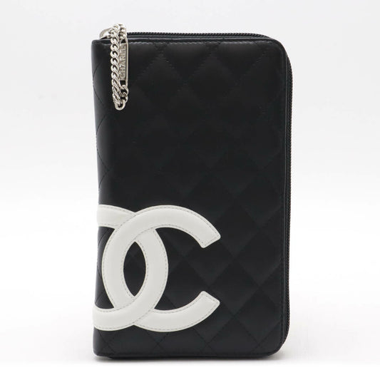 Chanel Cambon Line Coco Mark Organizer Long Wallet Leather A48660