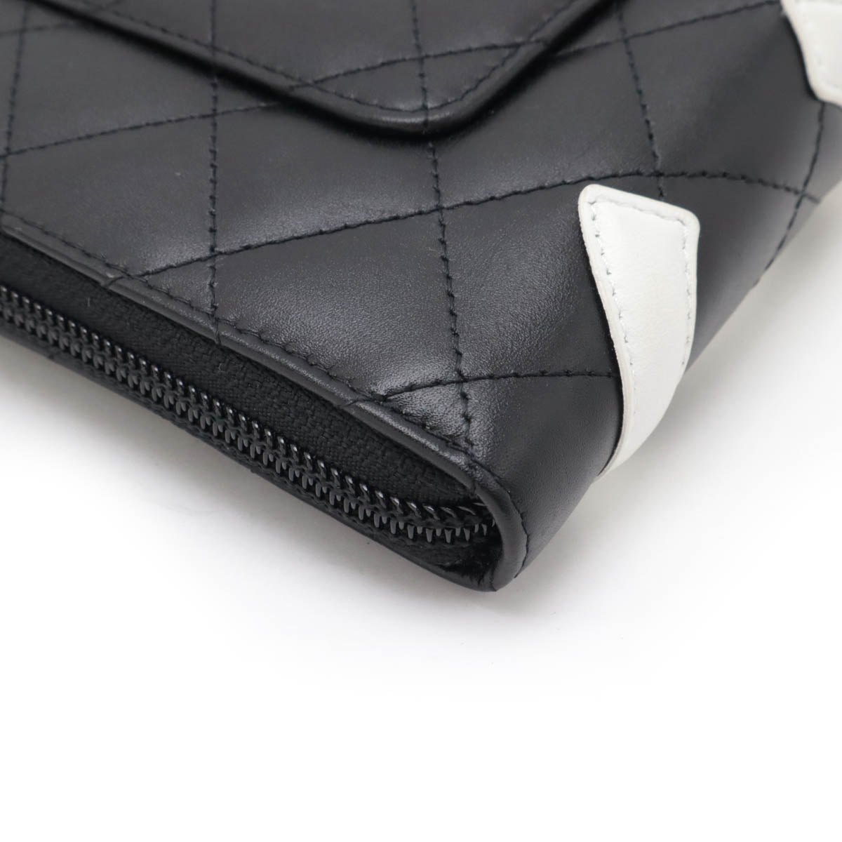 Chanel Cambon Line Coco Mark Organizer Long Wallet Leather A48660
