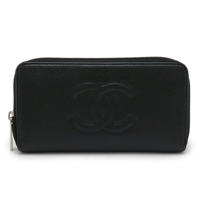 Chanel Coco Mark Caviar Leather Long Wallet