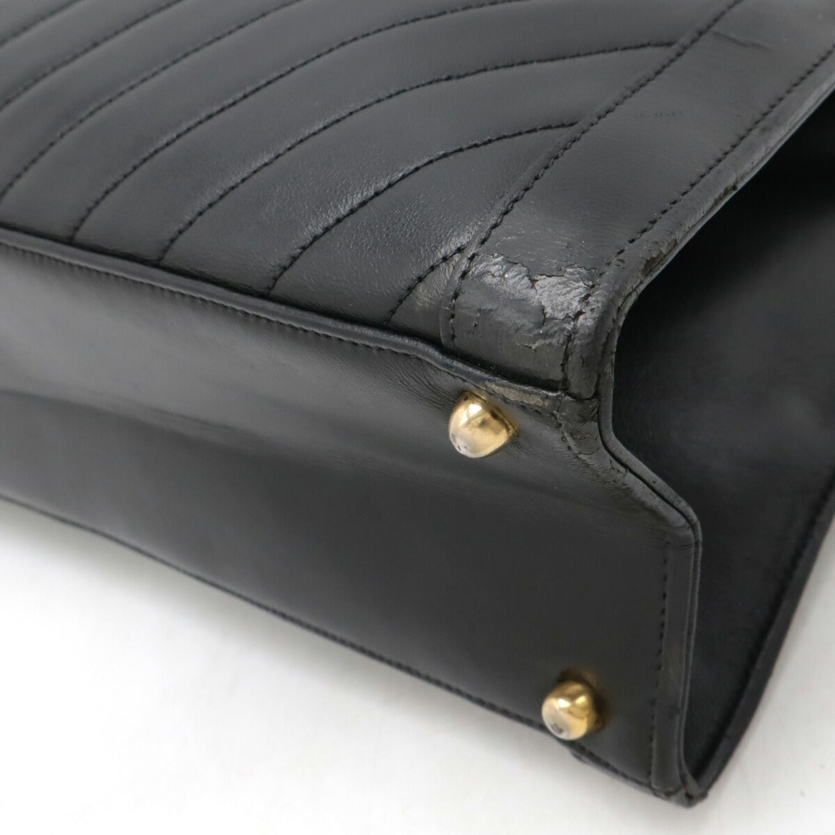 Chanel Chevron V Stitch Leather Handbag