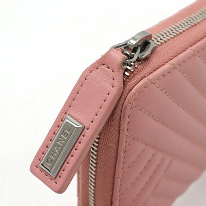 Chanel V Stitch Coco Mark Lambskin Long Wallet
