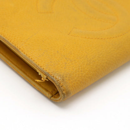 Chanel Coco Mark Caviar Leather Long Wallet