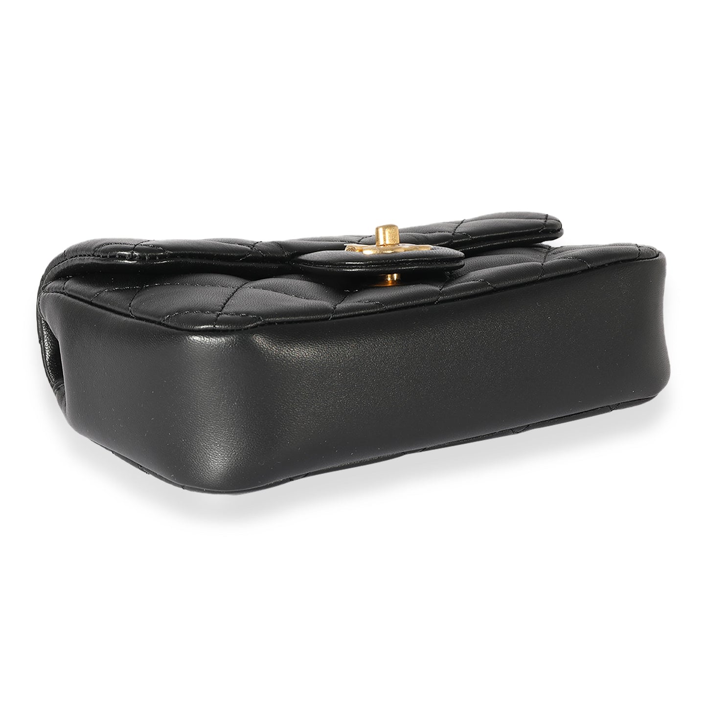 Black Quilted Lambskin Mini Flap Bag