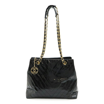 Chanel V Stitch Patent Leather Shoulder Bag
