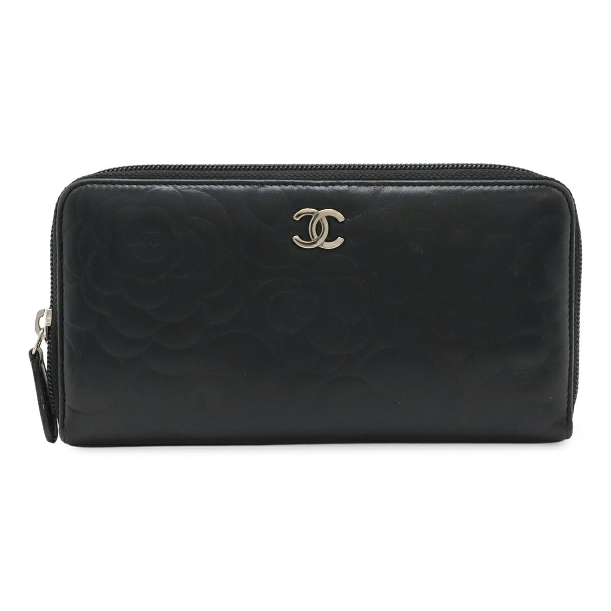 Chanel Camellia Coco Mark Lambskin Long Wallet