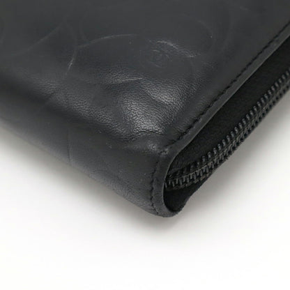Chanel Camellia Coco Mark Lambskin Long Wallet