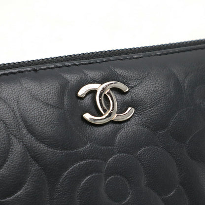Chanel Camellia Coco Mark Lambskin Long Wallet